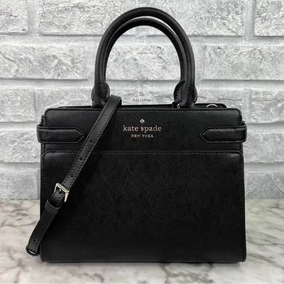 Kate Spade Staci Medium Satchel Crossbody In Black - Picture 1 of 9